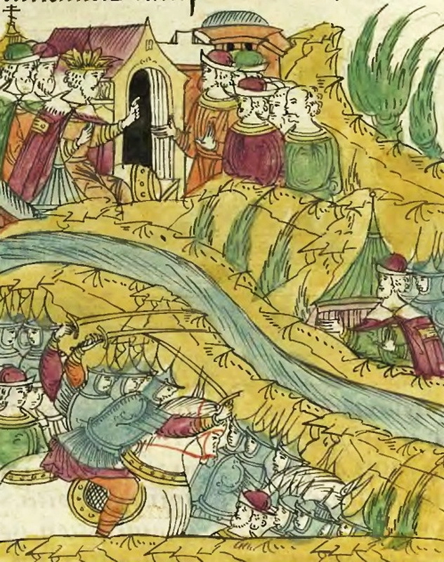 Вишневецкий побивает татарские станицы в Поле. Лицевой летописный свод, том 23