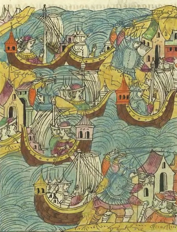 Нападение полков Адашева на крымские улусы. Лицевой летописный свод, том 23