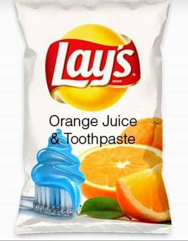 Апельсиновый сок и зубная паста