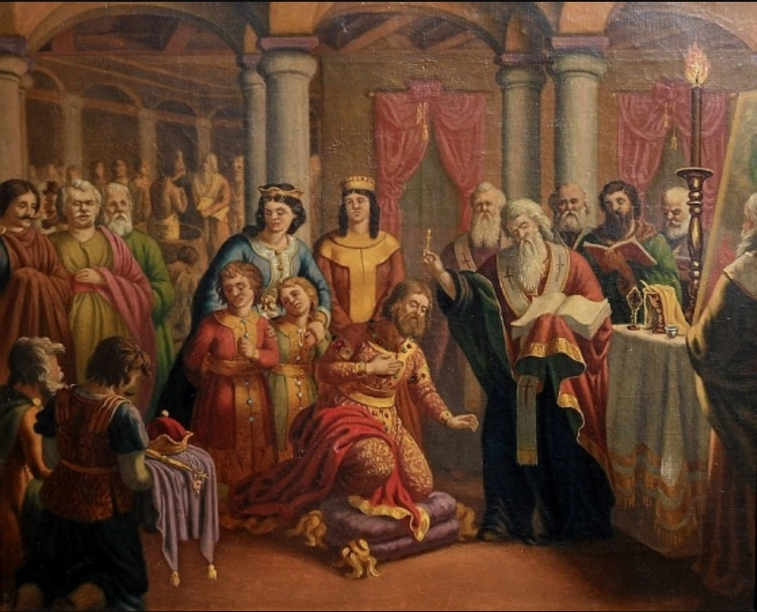 Крещение Преславского двора, Н. Павлович, XIX век.