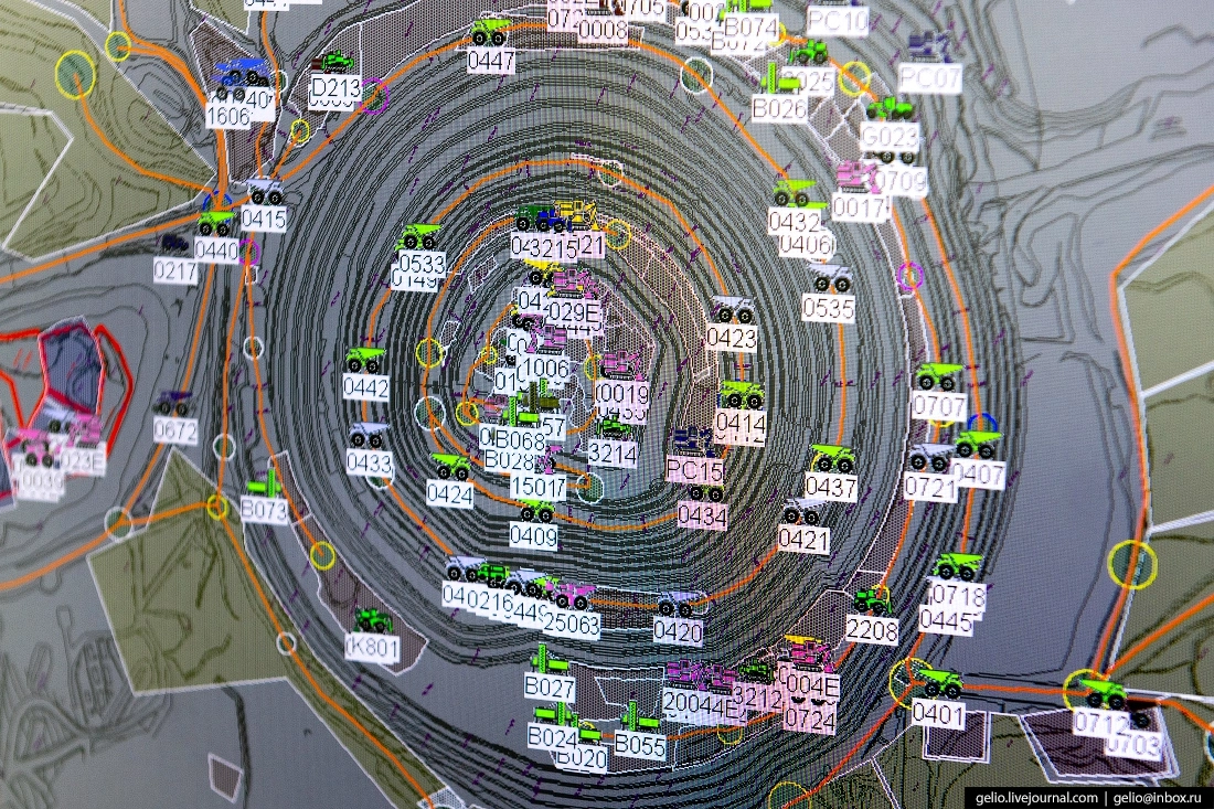 На современных рудниках используются системы для отслеживания местоположения горной техники в режиме реального времени. Автоматизированная система WENCO показывает геопозицию каждой единицы в карьере и помогает распределять парк техники максимально эффективно.