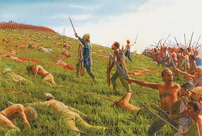Сражение восставших рабов против римских легионов. Реконструкция Стива Нуна.