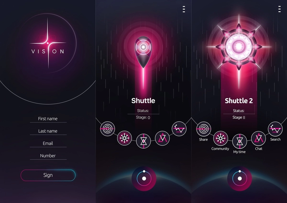 Фронтэнд и дизайн приложения «Vision» разработан Родосом Блонским.