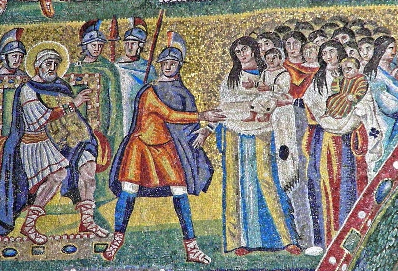 Ирод и вифлеемские младенцы. Мозаика V века. Базилика Санта Мария Маджоре в Риме. pinterest.com