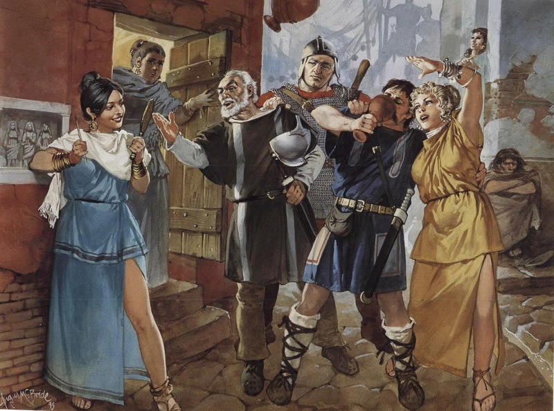 Римские солдаты дебоширят в квартале с увеселительными заведениями. Реконструкция Ангуса МакБрайта. pinterest.com