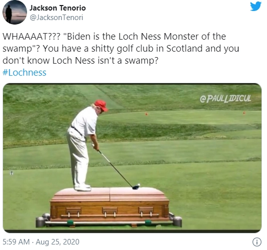 "ШТА?! "Лох-Несское чудовище из болота"? Ты владеешь гребаным гольф-клубом в Шотландии и не знаешь, что Лох-Несс не болото?"