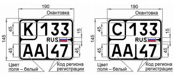 Номера для ретро (классических — с буквой К) и спортивных мотоциклов (с буквой С). Номера для ретро (классических — с буквой К) и спортивных мотоциклов (с буквой С).