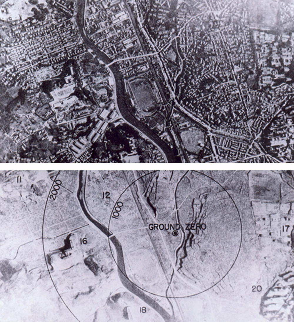 Нагасаки до и после атомной бомбардировки