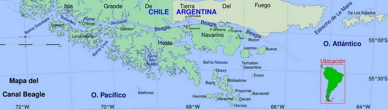 Канал Бигль на карте. wikimedia.org