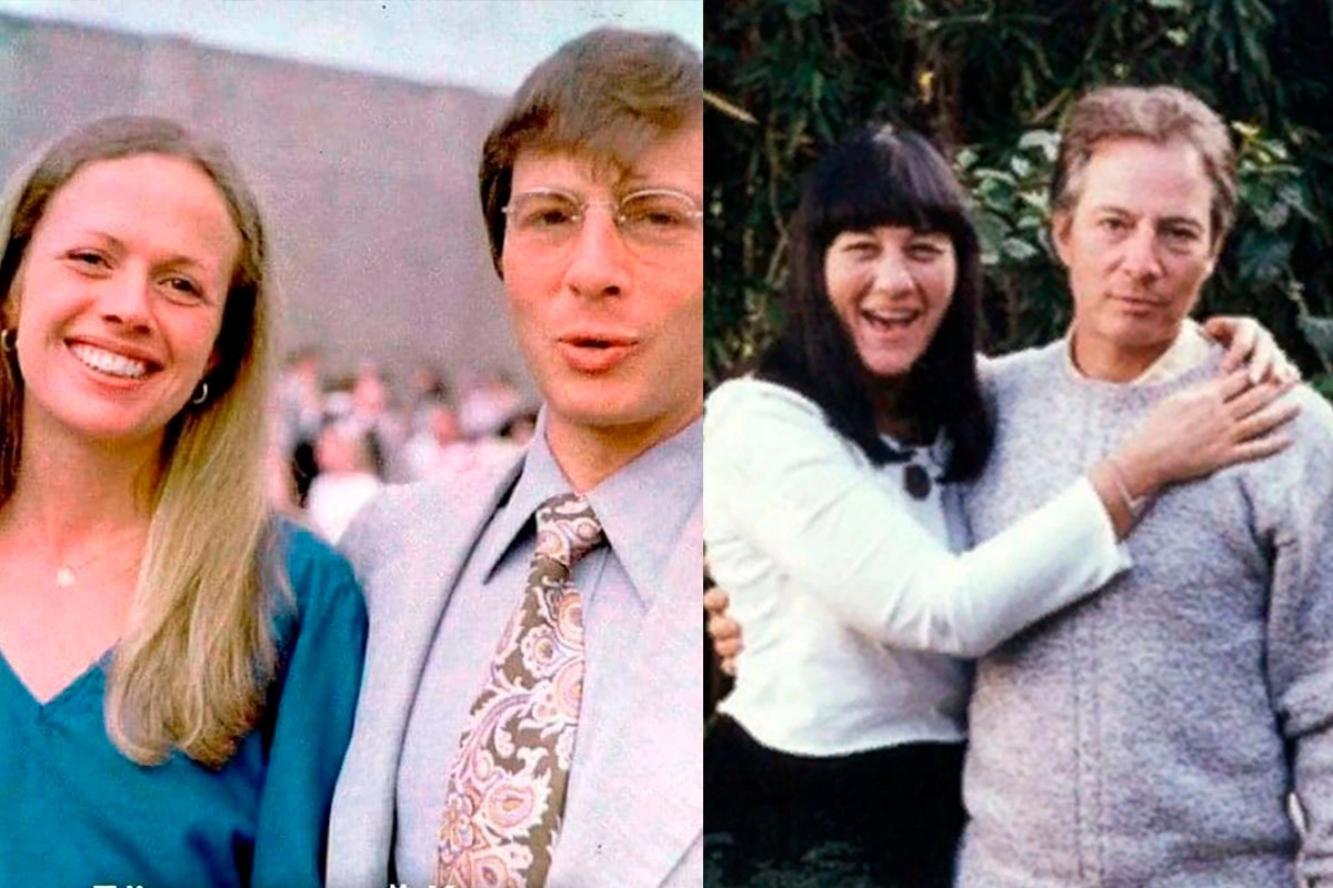 Дарст с женой Кэтлин (слева), Дарст с подругой Сюзан Бергман (справа)