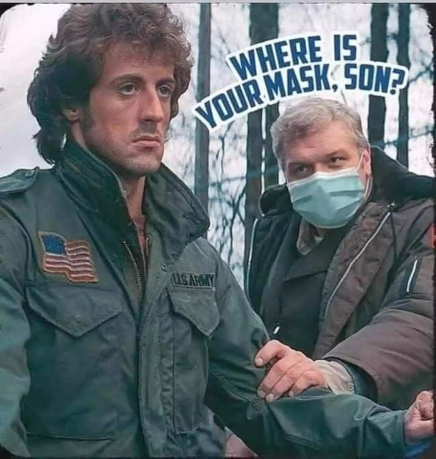 “Где твоя маска, сынок?”. “Где твоя маска, сынок?”.