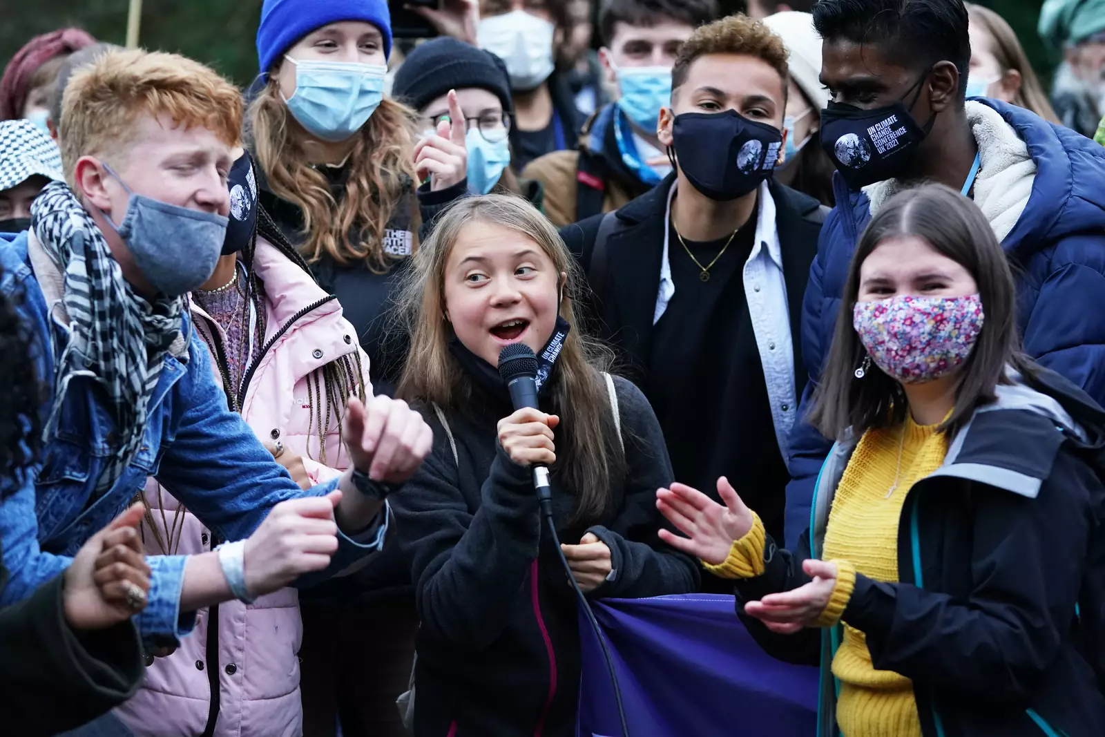 Шведская экоактивистка Грета Тунберг на акции движения в защиту климата 