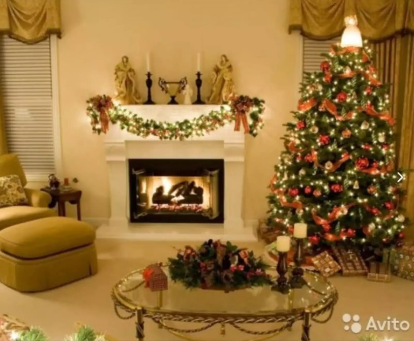 Установите камин. Установите камин.