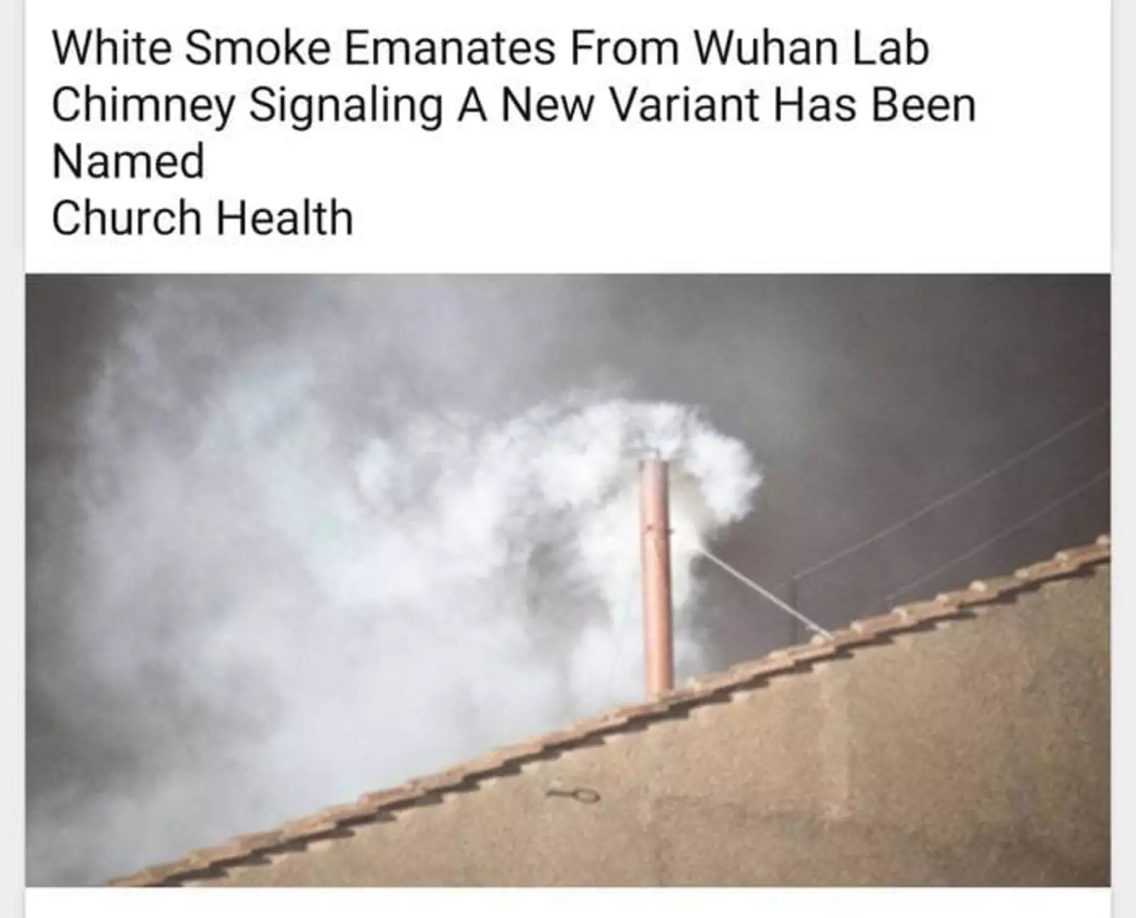 «Белый дым показался из трубы лаборатории в Ухане, означая, что стало известно имя нового штамма».