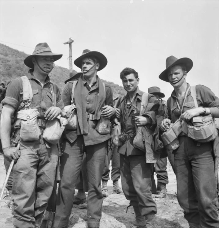 Солдаты 3-го пехотного батальона Королевского австралийского полка в Корее, апрель 1951 года 