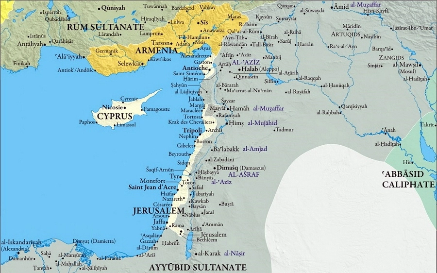 Сирия и Палестина в 1229 году