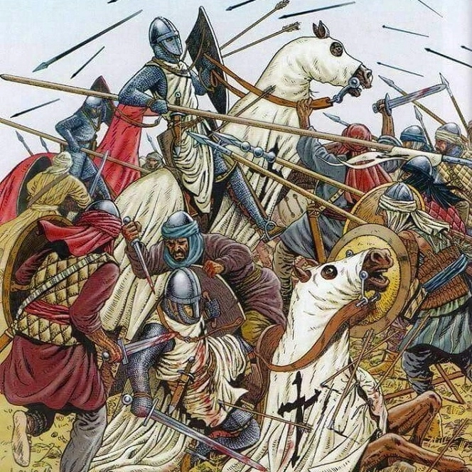 Штурм сторожевой башни Дамиетты, 1219 (изображение XVIII столетия)