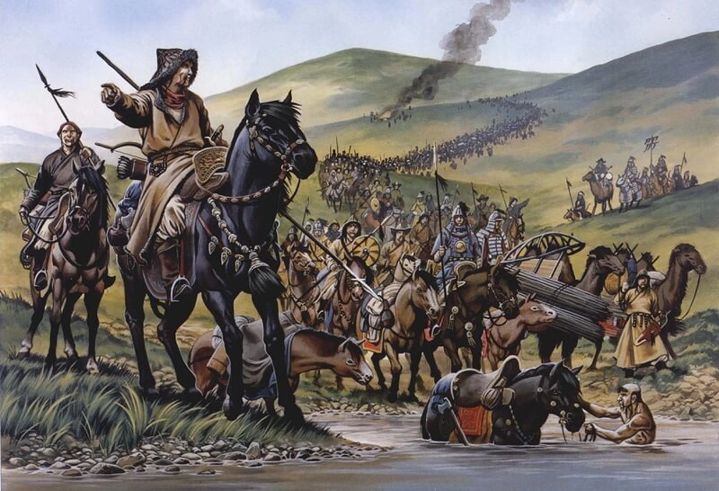 Монгольская армия на марше.