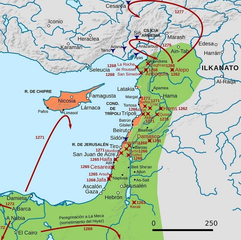 Походы Бейбарса в 1265–1271 годах.