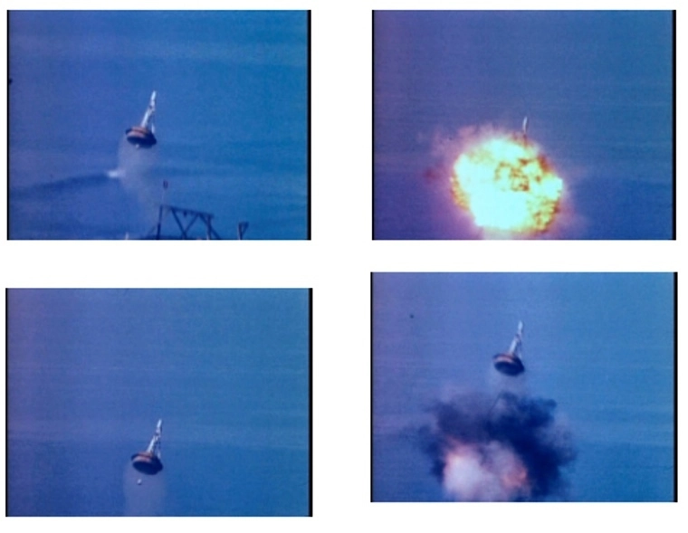 Полёт «Модели-2» (Model II, Hot Rod) после запуска на полигоне в Пойнт-Ломе (Сан-Диего); ноябрь 1959 года. Архивные кинокадры из коллекции Скотта Лоузера 