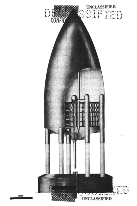 Прототип взрыволёта «Orion», версия 1961 года. Архивная иллюстрация из книги Джорджа Дайсона «Project Orion. 