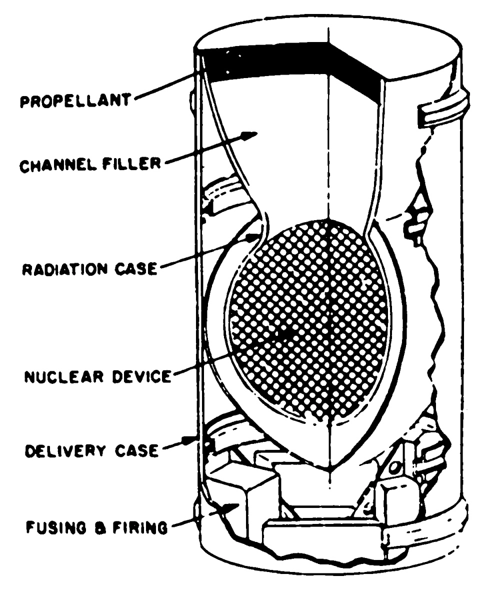 Импульсный блок с ядерным зарядом для взрыволётного космического корабля «10-meter Orion». Архивная иллюстрация из книги Джорджа Дайсона «Project Orion. 