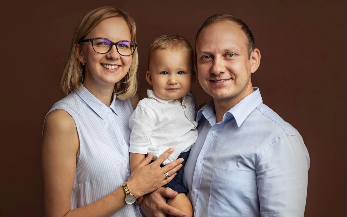 Бартек со своими родителями. Бартек со своими родителями.