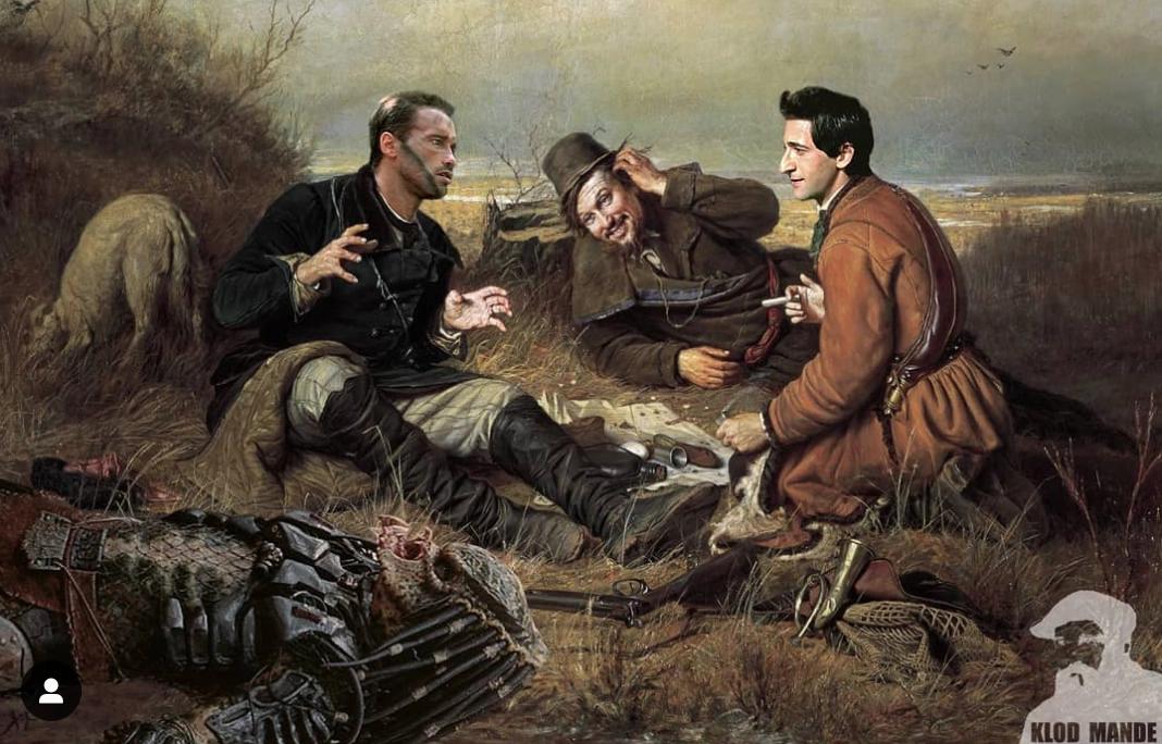 Шварцнеггер и Броуди вышли поохотиться на хищника. Шварцнеггер и Броуди вышли поохотиться на хищника.