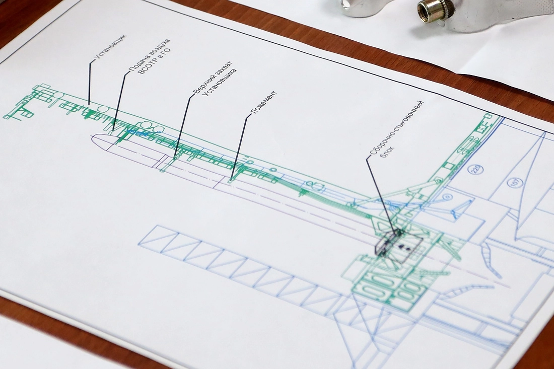 Схема ракеты от S7 R&D на стартовом столе «Морского старта»