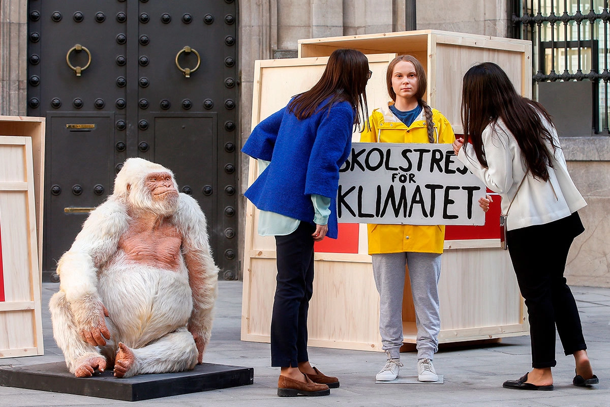 Восковая фигура шведской экоактивистки Греты Тунберг доставлена в барселонский музей