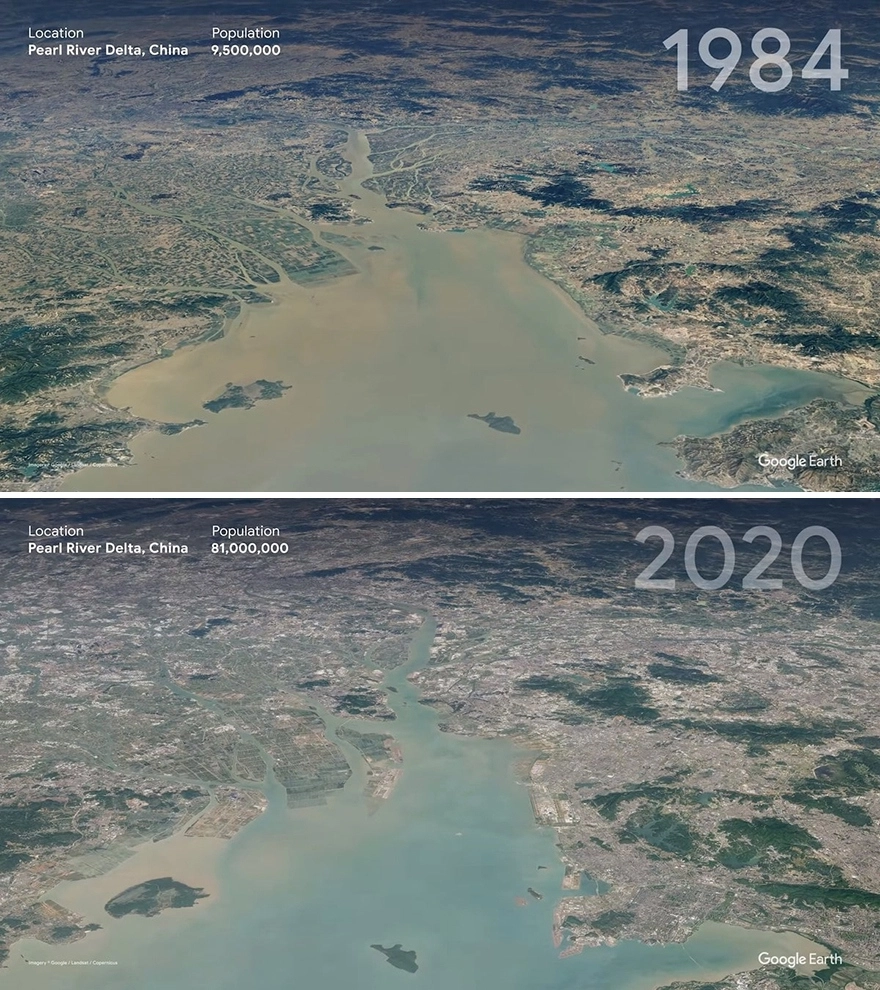 Дельта реки Чжуцзян, Китай 