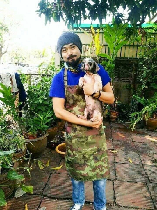 Криенгкрай и собака после стрижки 