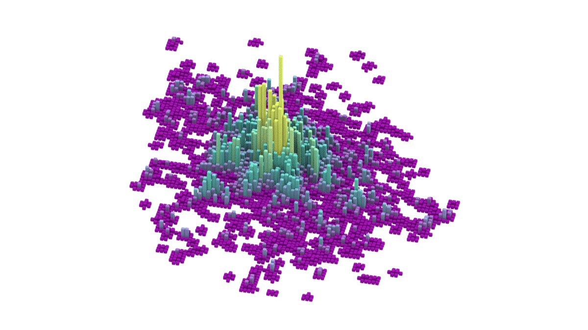 Модель распределения заведений общественного питания в Вене, построенная по данным OSM. Здесь самая высокая доля заведений на душу населения.