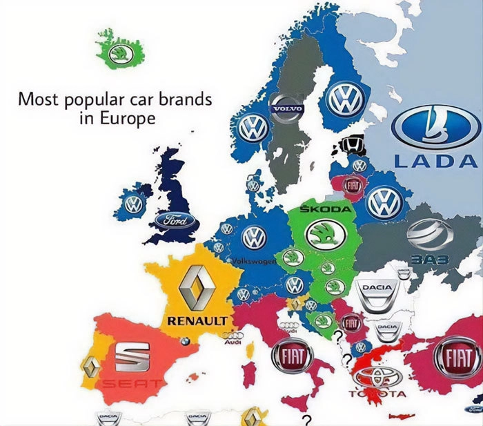 Самые популярные марки автомобилей в зависимости от страны 