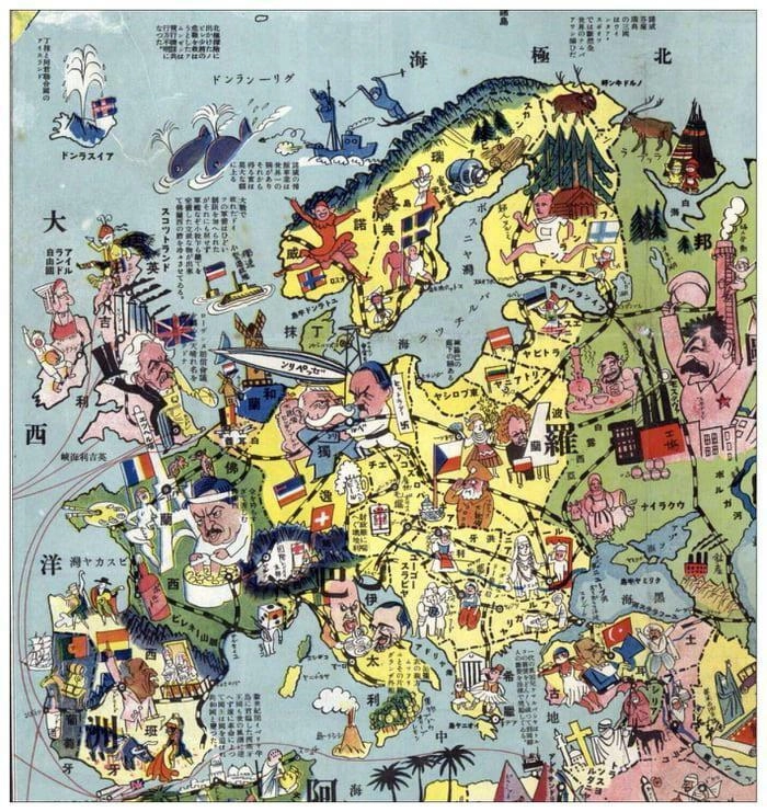 Стереотипная карта Европы из Японии 