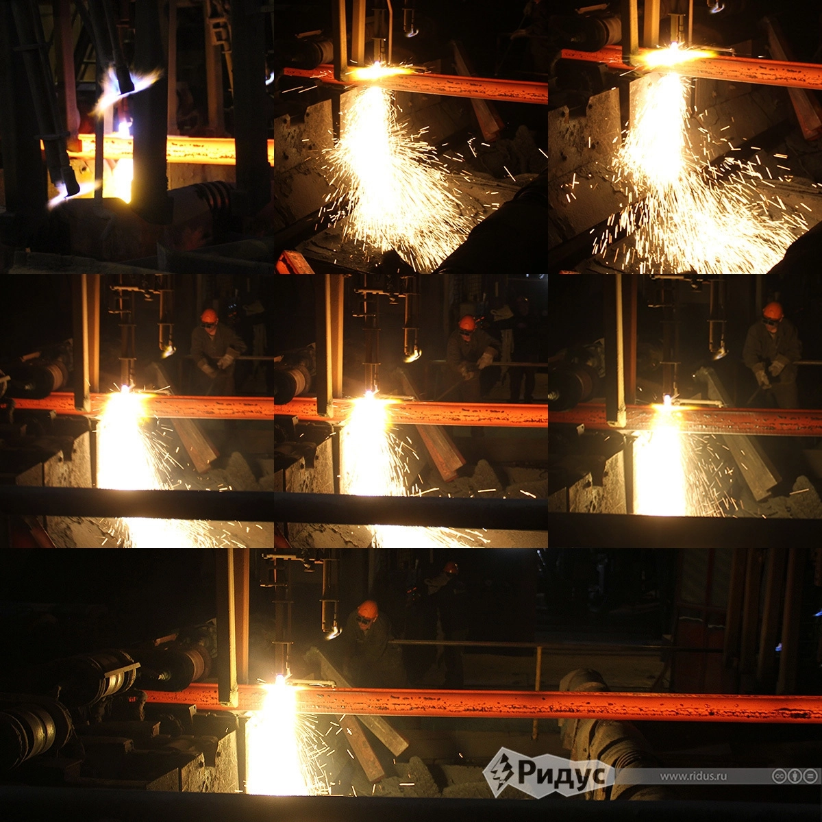 Окончание серийной разливки на МНЛЗ. Вывод хвостовой обрези.