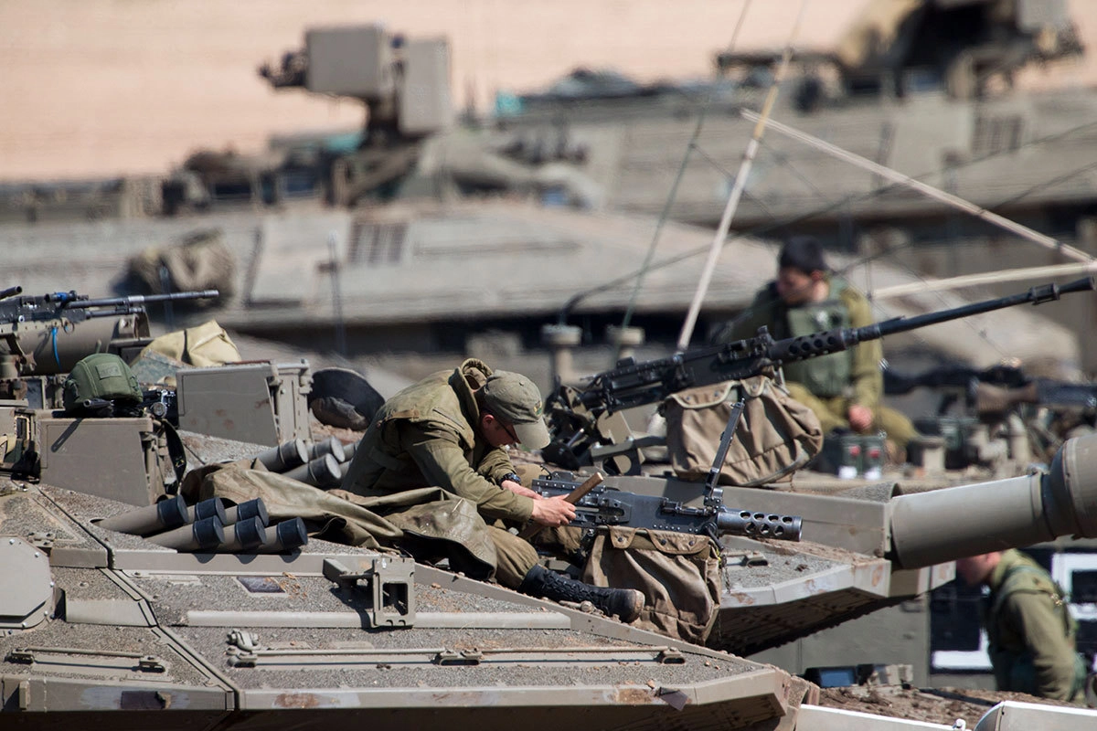 Военная техника израильской армии на границе с Газой