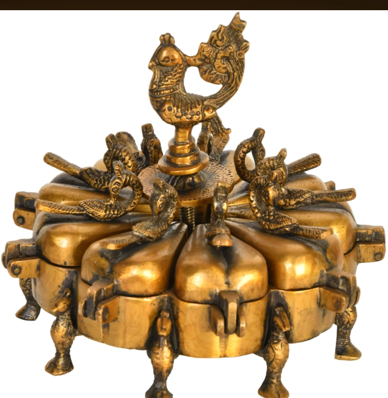 Ответ: перед вами индийский церемониальный контейнер для куркумы и прочих специй Ответ: перед вами индийский церемониальный контейнер для куркумы и прочих специй