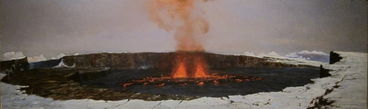 Вершина Мауна-Лоа во время извержения 1896 года.