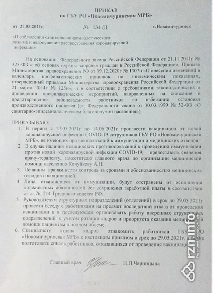 Копия приказа.