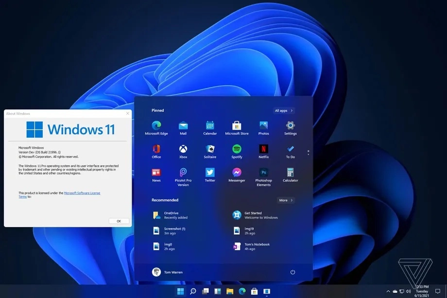 Представленный скриншот новой версии Windows от сетевых изданий.
