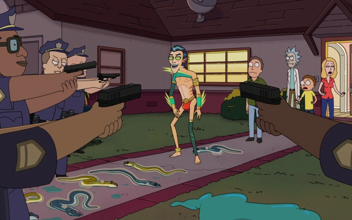 Мистер Нимбус контролирует полицию танцем в стрингах