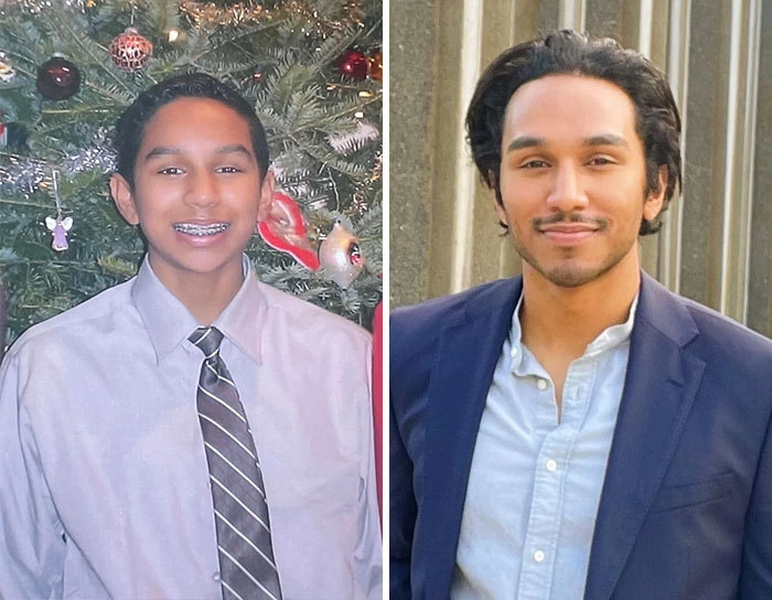 “На фото слева мне 13 лет, а сейчас 29. Когда возраст пошел в плюс”. 