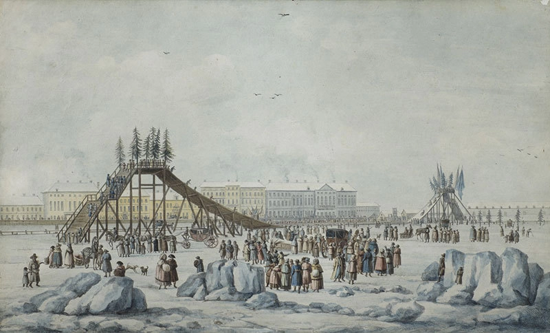 Катание с гор на Неве