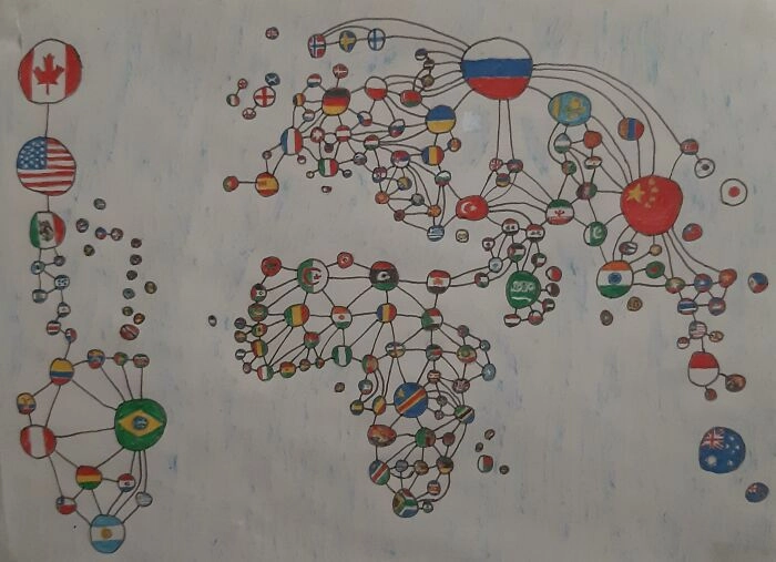 Мировая карта, показывающая границы стран.