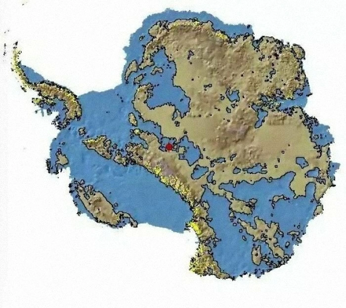 Антарктида подо льдом выглядит так.