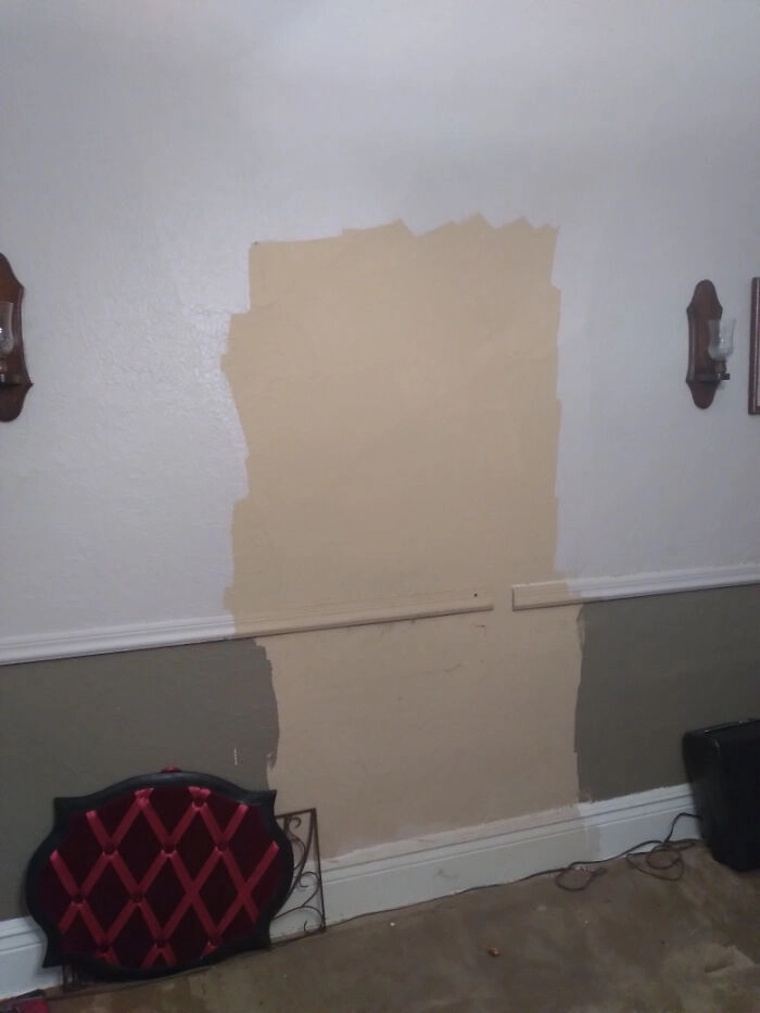 Красить за шкафом? Это лишнее, все равно никто не заглядывает туда. 