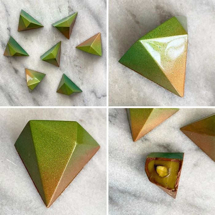 “Оцените мои шоколадные конфеты с фисташкой”. 