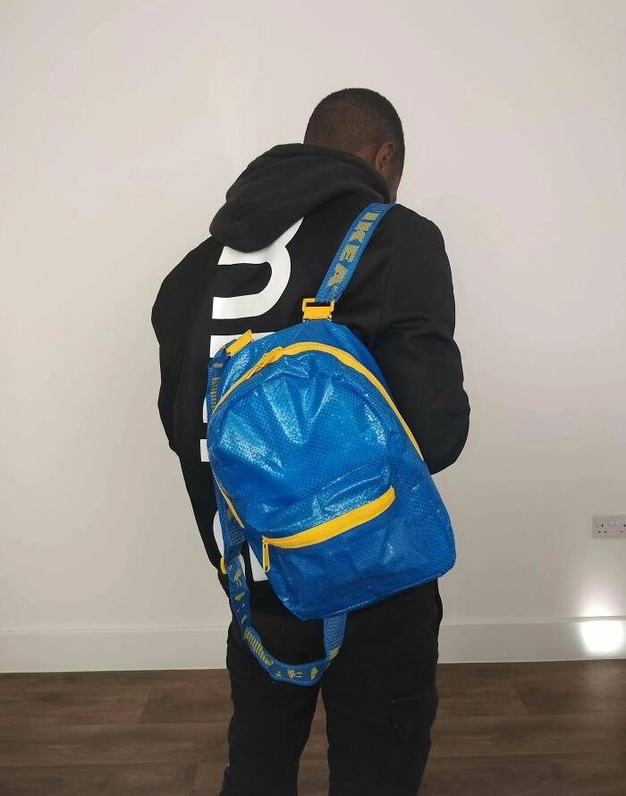Рюкзак, пошитый из сумки IKEA. 