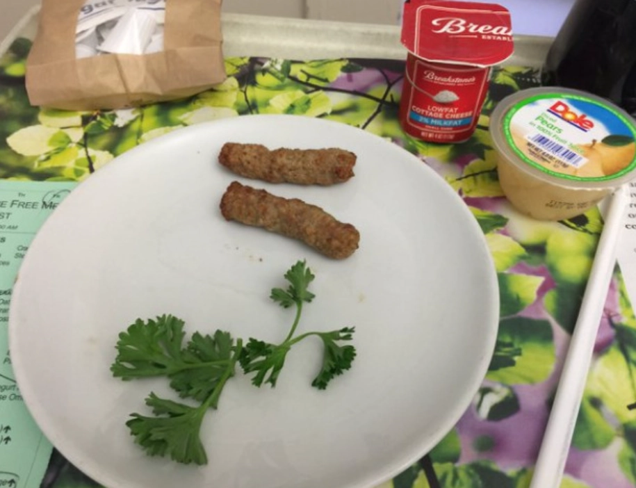 Еще один удручающий прием пищи из американской больницы. 